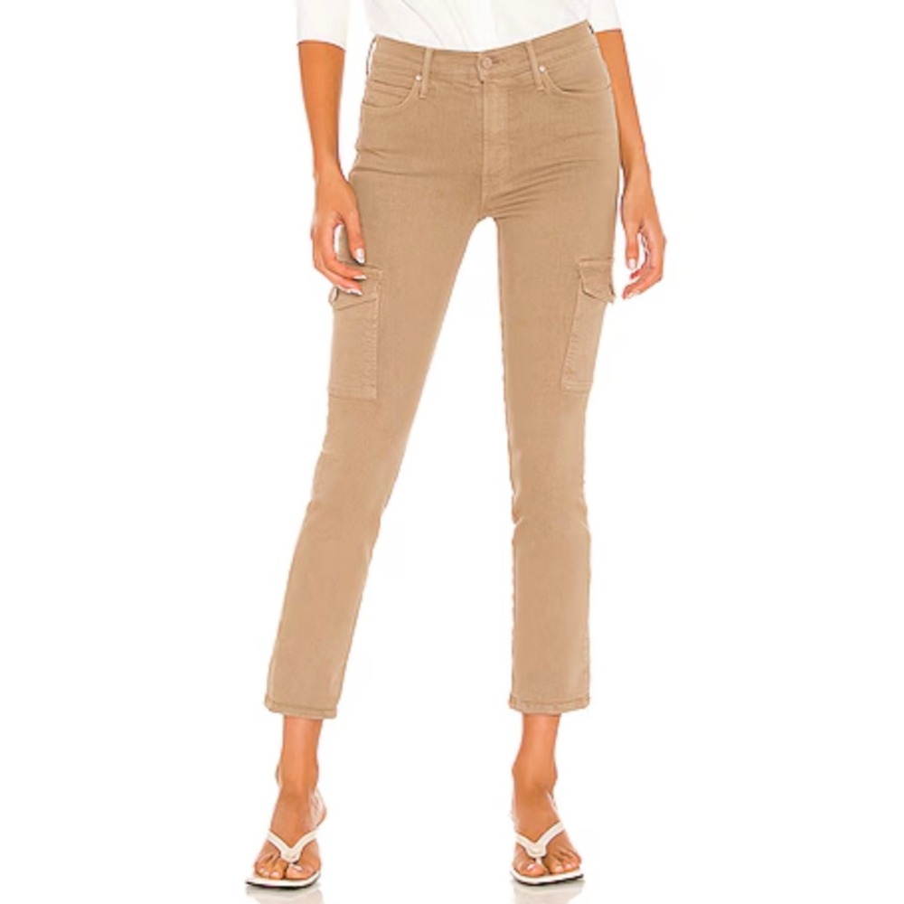 Mother The Dazzler Mid Rise Cargo Ankle Jeans Size 23 Khaki Utility Y2K Safari